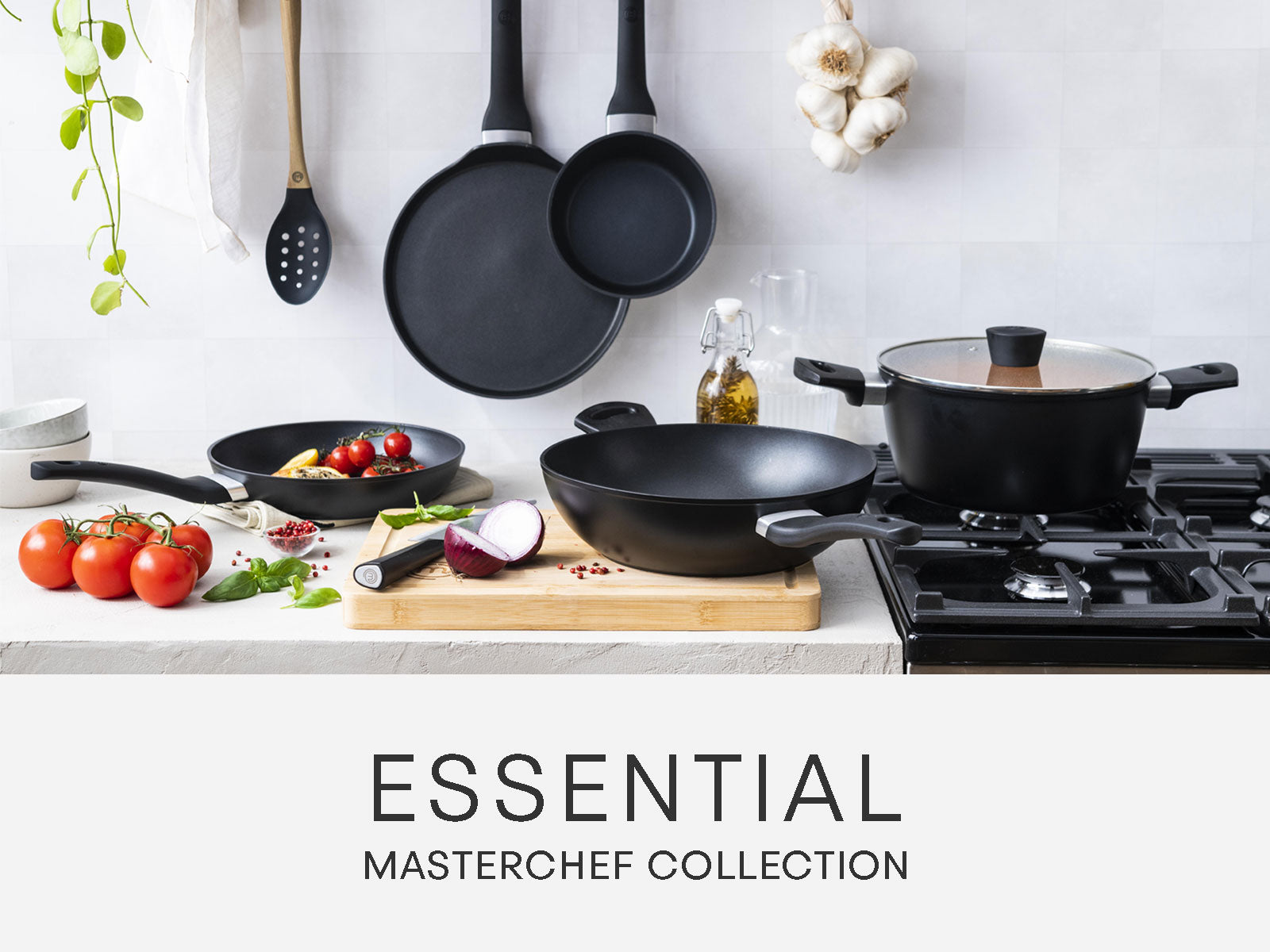 Masterchef Cooking Bench Shop MasterChef Essential Kitchen and Cookware Collection - Black