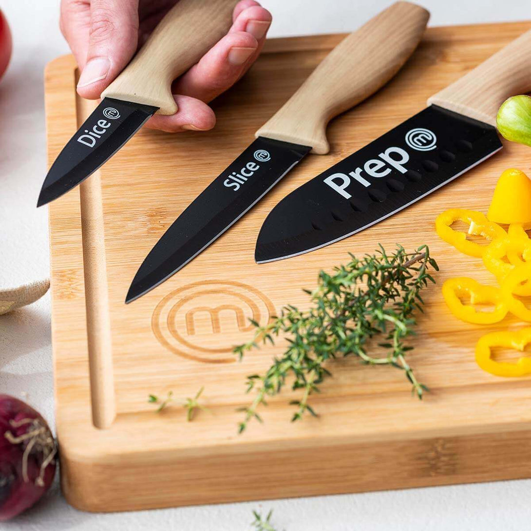 US MasterChef Caption Knives 3Pcs Natural Kitchenware