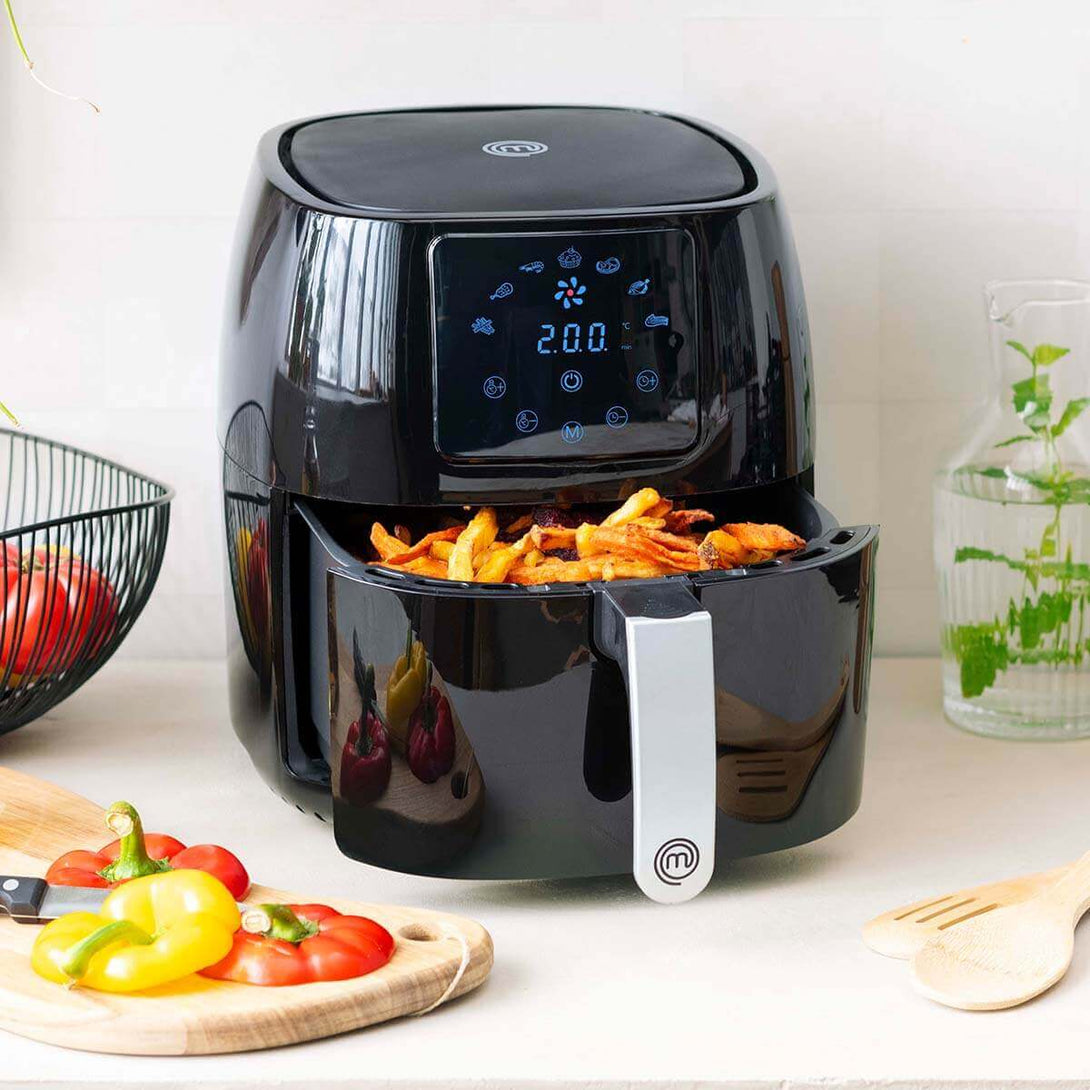 MasterChef Airfryer 4.75 Qt Compact Air Fryer with Digital Display, 7  Simple Cooking Presets & Fully Adjustable Temperature, Easy Clean  Detatchable Basket, 1400W, 4.5 Liter, For 2-4 People, Black - Yahoo Shopping