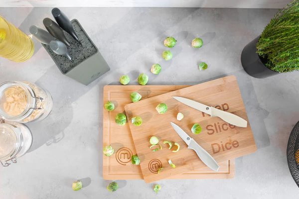 US MASTERCHEF HRO-KNIVES & BLOCK OFFER EARTH TONES KITCHENWARE