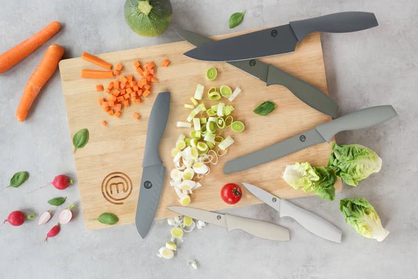 US MASTERCHEF HRO-KNIVES & BLOCK OFFER EARTH TONES KITCHENWARE