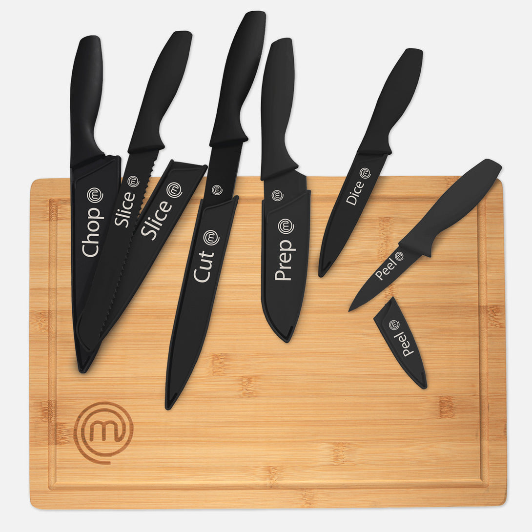 US MASTERCHEF KNIFE & BOARD SET 7PCS ESSENTIAL KITCHENWARE