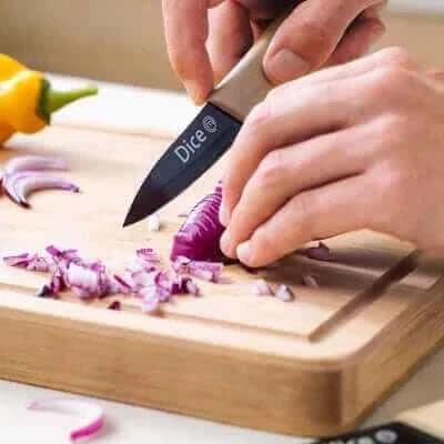 US MasterChef Knife & Board Set 8Pcs Natural Kitchenware